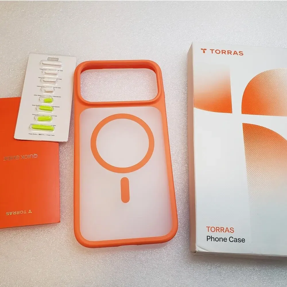 TORRAS Magnetic Case for Apple iPhone 17 Pro Max - Orange / Translucent